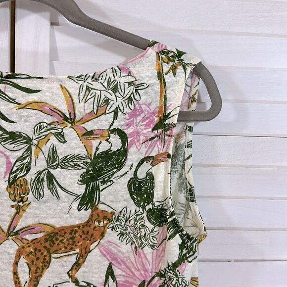 Rachel Zoe Linen Top Small Tropical Sleeveless NWOT - Picture 12 of 15